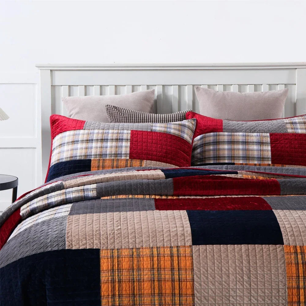 Conjunto de 3 Peças - colcha de algodão, cobertor para cama e capa de  colchão