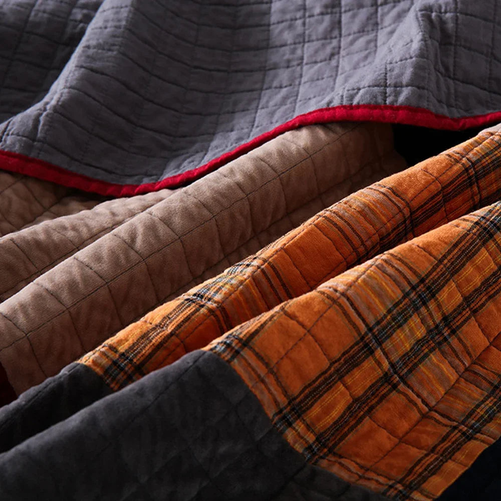 Conjunto de 3 Peças - colcha de algodão, cobertor para cama e capa de  colchão