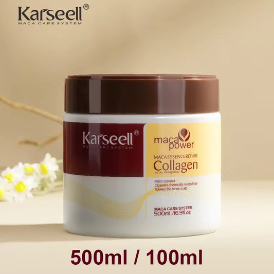 Karseell Collagen-Haarbehandlung, Tiefenreparatur, Pflegespülung, Arganöl, Haarmaske, Essenz für trockenes, geschädigtes Haar, 100 ml/500 ml