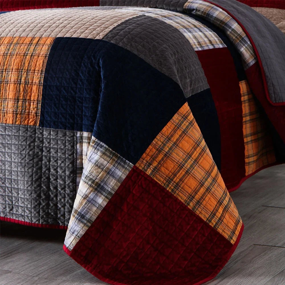 Conjunto de 3 Peças - colcha de algodão, cobertor para cama e capa de  colchão